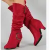 Botas de mujer de fábrica para comercio exterior, tallas 40-44, tacón alto, cálidas, talla grande, botas de caña alta
