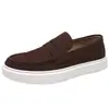Zapatos de cuero para hombre transfronterizos, nuevo estilo de otoño, mocasines casuales versátiles sin cordones, zapatos de conducción transpirables de suela blanda de moda