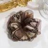 NUEVO Scrunchie Elegante y con Estilo de Organza con Borlas y Pedrería, Lazo para el Cabello de Lujo Ligero para Adultos
