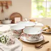 Venta al por mayor de fabricantes de vajilla de cerámica estilo rústico, que incluye cuencos, platos y juegos de platos para uso doméstico, así como platos de porcelana de hueso personalizados para hoteles y restaurantes, perfectos como regalos.