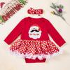 Vestido Harper de Manga Longa Estampado Ponto Vermelho para Bebê Novo de Natal Transfronteiriço Vestido de Fio Fábrica Outlet