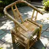 Cadeira de Bambu com Encosto, Cadeira de Rattan para Uso Doméstico com Braços, Cadeira Grandmaster, Cadeira de Bambu Puramente Feita à Mão, Cadeira de Lazer para Varanda, Banqueta de Bambu