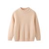 Outono e inverno novo suéter de caxemira infantil grosso cor sólida meia gola alta suéter simples pulôver base top para meninos e meninas