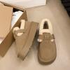 Botas de Nieve Cortas Birkenstock de Suela Gruesa para Mujer, Forradas de Lana, Cálidas, Estilo Slip-On de Moda, Nuevo Modelo Otoño e Invierno 2026, Zapatos de Algodón Estilo Frijol