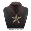 N12701 Moda Transfronteiriça Textura de Liga Estrela do Mar Brincos Colar ZA Personalidade Estilo Férias na Praia Acessórios Cordão Vermelho