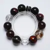 [Vida Eterna] Pulsera de Cristal Blanco Natural para Mujer La Más Fácil de Combinar Pulsera de Ojo de Tigre Rojo Flor Roja Pegamento Color Sangre de Buey Venta al por Mayor