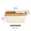 Caja de mantequilla sellada de mármol, tanque de mantequilla de cerámica con tapa, caja de mantequilla de almacenamiento rectangular con cuchillo