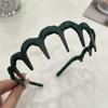 Aro de Cabelo de Tecido Ondulado em Forma de Dente Estilo Coreano Ins Popular na Internet Doce Elegante Aro de Cabelo Carimbo de Cabelo Faixa de Cabelo de Pressão para Lavar o Rosto Adorno de Cabeça Feminino