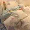 Juego de ropa de cama de algodón 100% puro para dormitorio universitario de tres piezas para literas, funda de edredón de algodón estilo ins, juego de seis piezas para cama individual