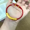 Novo Bracelete Tecido em Ouro Estilo Chinês Coração Pêssego para Mulheres, Novo Bracelete para Casais, Atacado Feito à Mão