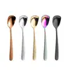Cuchara cuadrada de acero inoxidable 304, cuchara de café martillada, cuchara para remover, elegante cuchara de postre, cuchara para el hogar, cuchara para helado