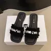 Pantuflas de Verano para Mujer Estilo Francés Inspiradas en Chanel, Nuevas Sandalias Planas de Playa con Pedrería de Moda 2026