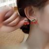 2025 Nuevos Aretes de Cereza Roja de Moda, Simples, Compactos, Versátiles, Estilo Ins, Aretes de Alta Gama