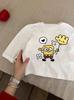 Camiseta de Algodón con Cuello Redondo para Niños, Nueva de Otoño, Estilo Occidental, Camiseta Básica para Niños y Niñas, Camiseta de Manga Larga Bob Esponja para Primavera y Otoño