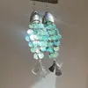 Pendientes de Borlas con Lentejuelas de Escamas de Pescado Azules Súper Brillantes Estilo Vacaciones en la Playa Personalidad Única Moda Exagerada Frescos y Elegantes