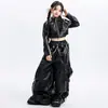 Roupas de Jazz para Crianças Meninas Blusa Cropped Jaqueta Coreana Conjunto Grupo de Jazz Novo Ano Performance de Dança Tendência e Legal
