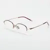 Armazones de Lentes de Titanio Puro para Mujer, Armazones de Titanio de Media Montura, Lentes de Armazón Delgado, Oro Rosa, Ovalados, Lindos y Delicados