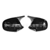 Adecuado para Serie 1 de BMW Tardío E87/E81/E82/E90/E91E92E93Lci Espejo Retrovisor Estilo Cuerno Negro Brillante