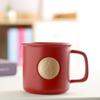 Taza de Pieza de Sello de Cobre Recto Taza de Esmalte Cerámico para el Hogar Taza de Agua Simple Taza de Café Taza Personalizada LOGO Imprimible