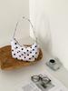Bolso de Hombro de Lunares Blancos y Negros para Viajes de Mujeres, Bolso Cuadrado Pequeño Nuevo de Nicho Estilo Coreano Simple, Bolso Versátil de Nailon para Debajo del Brazo para Mujeres