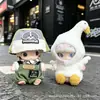 Solo ropa de muñeca: Ropa con colgante Dimoo Diario de recién nacido, lindos animales de dibujos animados, expresiones divertidas, conjunto de overol y sombrero