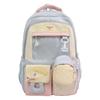 Mochila Dopamina Estilo Japonés 2026 Nuevo Color Dulce Bloques de Color Moda Gran Capacidad Doble Hombro Mochila para Mujeres