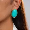 Aretes Ovalados de Acrílico con Degradado Transfronterizos Europeos y Americanos Pendientes de Moda Estilo Retro Joyería de Oreja Simple Versátil para Mujeres Sensación de Alta Gama