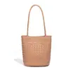 Bolso de Cubo Tejido de Gran Capacidad Clásico Minimalista Urbano Moda Elegante Correa Fina de Gama Alta Bolso de Hombro o Axila