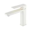 Grifo de cobre gris gun para agua caliente y fría, lavabo bajo encimera, lavabo, grifo de lavabo, hotel, baño de hotel, boquilla de salida alargada