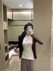 Tiro real~Nuevo conjunto casual retro de tres piezas para mujer para principios de otoño: top ajustado con protección solar, camisola y pantalones largos holgados