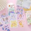 Adesivos de diário de desenho animado para crianças combinam com bolsa de card goo estilo menina fofo adesivos transparentes coração de menina Adesivos Pegajosos