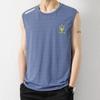 2025 Nueva Camiseta de Tirantes de Seda de Hielo para Hombre Verano Holgada Deportiva Fitness Secado Rápido Sin Mangas Hombro Delgado Camiseta Fina
