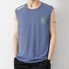 Nuevo Chaleco Deportivo de Secado Rápido para Hombre, Camiseta sin Mangas de Seda Helada Holgada para Entrenamiento de Fitness, Running, Baloncesto, Camiseta sin Mangas Estilo Americano