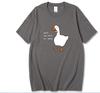 Verão 2024 comércio exterior Europa e Estados Unidos explosões transfronteiriças moda camiseta estampada de pato de desenho animado algodão gola redonda solta roupas masculinas e femininas
