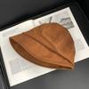 Sombrero de pescador de gamuza francesa de celebridades de Internet de otoño e invierno, sombrero de pelo con visera de viento perezoso para mujer, boina pequeña con cara de temperamento