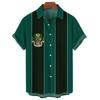 Camisa masculina de verão de comércio exterior transfronteiriço, impressão digital 3D, camisa de manga curta, tamanho grande, camisa solta de manga curta masculina