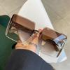 Gafas de sol de moda con montura grande, Protección solar, Protección ultravioleta, Para conducir, Gafas de sol sin montura, Gafas de sol cuadradas con montura grande para estilizar el rostro
