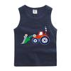 Chaleco para niño verano nuevo camiseta sin mangas para niño algodón ligero transpirable patrón de excavadora ropa de moda para niños