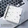 Cuaderno Portátil Estilo Ins con Alto Valor Estético, Cuaderno Desmontable de 3 Agujeros, Diario Compacto y Transparente con Patrón de Olas