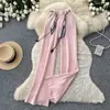Pantalones anchos de cintura alta estilo perezoso para mujer con cintura elástica y cordón, diseño de pierna recta, adelgazantes y fluidos, pantalones largos casuales para otoño 2026