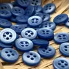 Botón para Camisa Imitación Azul Regenerado Hecho a Mano Lado Ancho Resina Botón DIY Infantil Redondo Perlado Hebilla de Cuatro Ojos