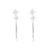 Pendientes de Zirconia Brillantes Exquisitos de Lujo Ligero de Nicho de Gama Alta para Mujer Moda Versátil Elegantes Pendientes Largos con Borlas Pendientes