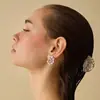 Amazon Nuevo Producto Pendientes Sencillos de Remolino con Pedrería Verano Elegantes de Gama Alta Geométricos Accesorios Pendientes