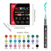 Conjunto de Canetas Marcadoras Acrílicas Líquidas Ponta Macia Reta Transfronteiriço DIY Arte Graffiti Pintura Caneta Aquarela Caneta Marcadora à Base de Água