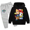 100Cm-160Cm Ropa Infantil Mediana y Grande Traje Infantil Sudadera con Capucha Sudadera + Pantalones Pb607
