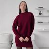 Suéter Moda Casual Transfronteiriço Europeu e Americano Outono e Inverno 2026 Novo Cor Sólida Multicor Elegante Gola Redonda Conjunto para o Dia a Dia