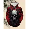 Moletom com estampa de caveira para comércio exterior transfronteiriço, modelo novo, moletom masculino com estampa digital de caveira