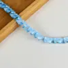 Cinta de poliéster con borde azul festoneado de encaje para dobladillo de ropa, accesorios DIY, ribete elástico largo extensible