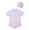 Traje de baño de una pieza para niñas pequeñas, traje de baño de verano para niños, traje de baño de verano para bebé, secado rápido morado