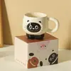 Taza de Cerámica Linda de Dibujos Animados Estilo Ins, Taza de Agua Creativa Linda con Temática de Mascotas, Taza de Café para el Hogar, Taza de Cerámica de Alta Apariencia para Niñas